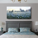 amatop Oversized Farmhouse Wall Art – Botanical Picture Flower Blue Rose & Windmill Countryside Scene Canvas Print, Large Floral Landscape Artwork Decor for Living Room Dining Room Hallway 58x29 Inch by CozyNest Decor