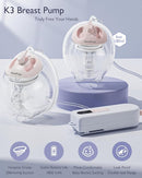 Breast Pump Hands Free K3 Updated,Wearable Breastfeeding Pump with Soft Double-Seal Flange,1800mAh Long Battery Life & LED Display, 3 Modes & 9 Levels Electric Breast Pumps Portable 15-24mm by TinyTreasures Baby Boutique