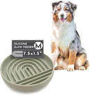 The Slowdown Bowl Silicone Slow Feeder for Dogs & Puppies, Slow Eating, Modern Lick Mat Design, Reduces Gulping, Fits 2 Cups 7.5” Across x 1.5” Tall, Mealtime Challenge, Medium-Sage by CozyNest Decor