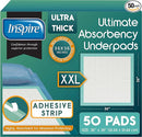 Inspire Extra Large Super Absorbent Disposable Bed Pads for Incontinence Ultra Thick and Absorbent Bed Pads Disposable Adult | Puppy Pads | Pee Pads for Adults (36" X 36" Pack of 50 W/ Adhesive) by TinyTreasures Baby Boutique