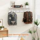 Homode Coat Rack With Wall Shelf, 29" Wooden Entryway Floating Shelf With Hooks Underneath, Hanging Coat Hanger for Bathroom, Living Room, Bedroom, Hallway, White by CozyNest Decor