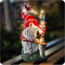 Solar Powered Gnome Garden Statue with Iron Butterflies - LED Lighted Garden Decorations, Resin Gnome with Butterfly Net, Gifts for Women and Men，Outdoor Decor Ornaments for Outside by GreenHaven Gardens