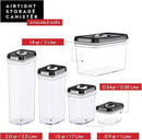 DWËLLZA KITCHEN Airtight Food Storage Containers with Lids - 5 Piece Set - Kitchen Accessories Food Containers - Pantry Organization and Storage - Clear Plastic BPA-Free - Keeps Food Fresh & Dry by CozyNest Decor