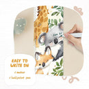 Personalized Name Growth Chart Wall Decor for Kids – Canvas Removable Height Chart Measuring Ruler 59" x 7.9" (Cute Animals) by TinyTreasures Baby Boutique