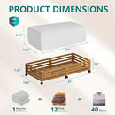 Bamboo Under Bed Storage Containers- Underbed Organizer with Wheels with Large Dust Bag,Sturdy Wood Rolling Under the Bed Shoe Storage Organizer Drawer 2 Packs (Walnut, Long) by CozyNest Decor