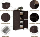 ChooChoo Bathroom Floor Cabinet, Modern Bathroom Storage Cabinet with 4 Doors and Adjustable Shelves, Freestanding Cupboard for Living Room, Espresso by CozyNest Decor
