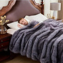 Fluffy Faux Fur Throw Blanket – Super Soft Warm Thick Plush Blanket for Bed, Couch & Office, Cozy Fuzzy Throw with Flannel Backing,60"x80", Grey by CozyNest Decor