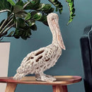 White Pelican Standing Figurine - 13.75” Coral Reef Nautical Decor Coastal Beach Home Accent Ocean Statue for Shelf, Tabletop, or Mantel Display by CozyNest Decor