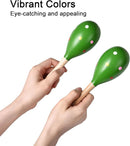 Maracas for Adults Kids Babies, Wooden Maracas Shaker Musical Instrument, Green by TinyTreasures Baby Boutique
