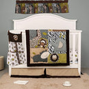 7 PCs Forest Animal Nursery Crib Bedding Set Baby Boy Elephant Giraffe Bear Cot Bedding Set by TinyTreasures Baby Boutique