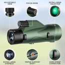 Pankoo 12x60 HD Monocular Telescope for Adults | Comes with Smartphone Adapter Tripod Hand Strap | Suitable for Bird Watching Sports Hiking Traveling by TinyTreasures Baby Boutique