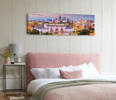 Pictures for Bedroom Kansas City Skyline Wall Art Canvas Prints Cityscape USA City Building Panoramic Night View Posters Modern Home Office Living Room Decoration Framed 13.8"x 45.3" by CozyNest Decor