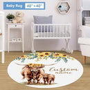 Personalized Baby Crib Bedding Set, 5 Pcs Custom Name Bedding Set, Double Layer Nursery Bedding Set for Boy Girl, Highland Cow Baby Crib Set, Gift for Toddlers Infants New Parents by TinyTreasures Baby Boutique