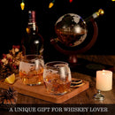 Gifts for Men Dad Husband from Wife Daughter Son, Unique Christmas Anniversary Birthday Gifts for Him, Whiskey Decanter Globe Set with 2 Glasses, Bourbon Scotch Liquor Cool Stocking Stuffers Presents by CozyNest Decor