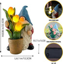 Garden Gnome Statue, Sculpture of a Dwarf Holding a Shovel and a Flower Pot, Solar Gnome Statues Outdoor Decor, Outside Lawn Patio Yard Ornament Gifts by GreenHaven Gardens