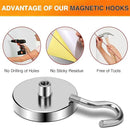 MIKEDE Strong Magnetic Hooks, 110Lbs Heavy Duty Magnetic Hooks for Cruise Cabin, Neodymium Earth Magnets with Hooks for Hanging, Super Metal Industrial Magnetic Hanger for Grill, Cruise, Storage by CozyNest Decor
