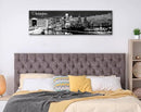 DJSYLIFE Philadelphia Skyline Canvas Art - 13.8"x47.3" Black & White Cityscape Wall Decor, Modern Panoramic Night View Print for Living Room, Office, Bedroom - Ready to Hang by CozyNest Decor