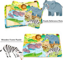 Wooden Puzzles for Kids Ages 3-5, 24 Piece Colorful Learning Toys for Toddler Children - Educational for Boys and Girls (6 Puzzles) by TinyTreasures Baby Boutique
