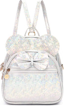 KL928 Girls Bowknot Polka Dot Cute Mini Backpack Small Daypacks Convertible Shoulder Bag Purse for Women by TinyTreasures Baby Boutique