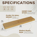 48 inch Floating Shelves for Wall Large Wall Mounted Shelves with Invisible Brackets, Oak Long Shelves for Bathroom, Living Room, Kitchen, Office, 48x9.1 inch deep Set of 2 by CozyNest Decor