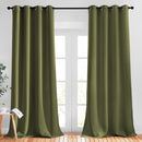 NICETOWN Room Darkening Curtains for Windows 90 inch Length - Grommet Energy Saving Thermal Drapes Sound Reducing Heat Blocking Window Treatments for Living Room (Olive, 2 Panels, W52 x L90) by TinyTreasures Baby Boutique