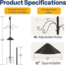 VIVOHOME 106 Inch Bird Feeder Pole, Heavy Duty Adjustable Bird House Stand Pole for Outdoor, Bird House Pole Mount Kit with 5 Prong by GreenHaven Gardens