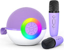 Karaoke Microphone Machine Toys for Kids Adults, Mini Portable Bluetooth Speaker with 2 Wireless Mics, Christmas Birthday Gifts for Boys Girls Ages 3 4 5 6 7 8 9 10 11 12+ Year (Purple) by TinyTreasures Baby Boutique
