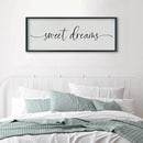 SRSZHIYUE Sweet Dreams Above Bed Wall Decor, 40"x15" Large Rustic Master Bedroom Over Bed Sign Guest Room Couples Wood Framed Farmhouse Horizontal Hanging Decoration (Black) by CozyNest Decor