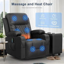 Recliner Chairs with Recliner Side Table End Table for Adults, Massage Rocker, USB Ports, 360 Degree Swivel Single Sofa Seat Living Room by CozyNest Decor