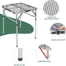 RedSwing Portable Grill Table for Outside, Aluminum Folding Grill Stand Table for Outdoor Camping Picnic BBQ, Lightweight Adjustable Height, 24"x24"x9.8"/27" Sliver by GreenHaven Gardens