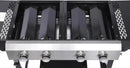 4-Burner Propane Gas BBQ Grill with SS Plancha, 38,200 BTU Output, Wire Enamel Cooking Grids, Foldable Side Table and Hanging Basket, Heavy-Duty Stainless Steel Grill by GreenHaven Gardens