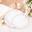 FLOWERCAT 60PCS Rose Gold Plastic Plates - Heavy Duty Rose Gold Plates Disposable for Party Wedding- Include 30PCS 10.25inch Dinner Plates and 30PCS 7.5inch Dessert Plates by CozyNest Decor