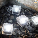 Solar Glass Brick Light - Solar Ice Cube LED Light - Crystal Brick Stone Lamp Garden Courtyard Pathway Patio Pool, Decorative Christmas Festives Ice Rock Cube Lights (4PCS White) by GreenHaven Gardens