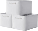 TheWarmHome Storage Basket for Shelves - 15.8x11.8x11.8 inch 3 Pack Fabric Storage Cubes, Collapsible Storage Bin for Organizing Organizer Closet Book Gift Dog(White) by TinyTreasures Baby Boutique