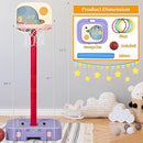 Costzon Kids Basketball Hoop, 2 in 1 Toddler Basketball Hoop Toy Set with Ring Toss & Storage Box for Boys Girls Baby, Portable Basketball Hoop Stand with Adjustable Height for Indoor Outdoor by TinyTreasures Baby Boutique