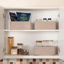 3 Pack Small Storage Baskets for Organizing, Cute Woven Decorative Gift Baskets for Shelves, Mini Closet Organizer Bins with Handles, 11.81''Lx7.87''Wx4.72''H-Brown by CozyNest Decor