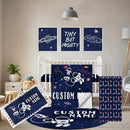 Personalized Crib Bedding Set, 5 Pcs Custom Nursery Bedding Sets with Name, Infant Bedding Set for Baby Boys, Blue Astronaut Double Layer Baby Crib Set, Babies Toddlers Kids Customized Gifts by TinyTreasures Baby Boutique