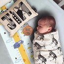 Kids Growth Chart, Wood Frame Fabric Canvas Height Measurement Ruler from Baby to Adult for Child's Room Decoration 7.9 x 79in (7.9 x 79in, Giraffe) by TinyTreasures Baby Boutique