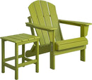 WO Home Furniture Adirondack Chair Table Set of 2 PCS Outdoor Folding Chair w Side Table Weather/UV Resistant for Lawn, Garden, Bon Fire, Balcony (Lime) by GreenHaven Gardens