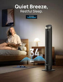 Dreo Tower Fan for Bedroom, 90° Oscillating Fans that Blow Cold Air, 5 Speeds, 4 Modes with 26ft/s Velocity, 12H & 28dB Quiet Timer, Remote, Touch, 40" Standing Floor Fan for Home Office, Black by CozyNest Decor