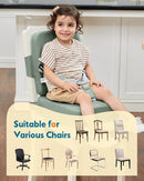 HOMEAL Toddler Booster Seat for Dining Table - Booster Seat for Kitchen Chair with Easy-Install Straps - Wipeable Surface & Removable Cover Easy to Clean -Breathable Fabric - Sage by TinyTreasures Baby Boutique
