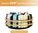 Snack Organizer - Versatile Snack Storage, Lazy Susan with Convenient Grab-and-Go Design, Metal Snack Holder for Home, Office, Breakroom, 10.85" L x 10.85" W x 5" H (Matte Black) by CozyNest Decor