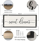 Sweet Dreams Wall Decor Above Bed 40''×15'' Master Bedroom Large Sweet Dreams Sign Farmhouse Wall Decor Guest Room Wood Rustic Framed Over Bed Wall Art Hanging Decoration (Black) by CozyNest Decor
