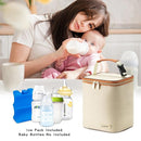 Breastmilk Cooler Bag with Ice Pack Fits 4 Baby Bottles Up to 9 Ounce, Baby Bottle Bag Great for Nursing Mom Daycare by TinyTreasures Baby Boutique