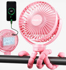 FRIZCOL 12000mAh Portable Stroller Fan, Use As Power Bank, 65H Battery Operated Fan Flexible Tripod Clip On Fans, Detachable Personal Handheld Baby Fans for Stroller, Car seat, Desk, Treadmill（Pink） by TinyTreasures Baby Boutique