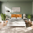 Bme Madia Bed Frame, Mid Century Queen Bed Frame and Headboard with Unique & Trendy Fluted Pattern, 800lbs Capacity Platform Bed Frame, Solid Acacia Wood Slat Support, Easy Assembly White Bed Frame by CozyNest Decor