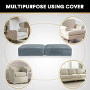 PrinceDeco Velvet Couch Cushion Cover Soft Stretch Cushion Slipcover for Chair Loveseat Sofa Cushion Furniture Protector Seat Cushion Sofa Cover (2 Piece Large Sofa Cushion Covers, Stone Blue) by CozyNest Decor
