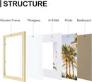 Vittanly 9x12 Picture Frames Set of 9, Shatter Resistant Plexiglass, Display 6x8 Pictures with Mat or 9x12 without Mat, Photo Frames for Wall or Tabletop, Engineered Wood, OAK by CozyNest Decor