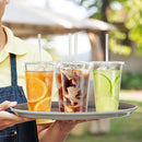 100 Pack - 24 oz Clear Plastic Cups with Lids and Straws, Sturdy & Food Safe Iced Coffee Cups with lids, Disposable Plastic Smoothie Cups for Cold Drinks by TinyTreasures Baby Boutique