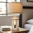 23.75" Retro Farmhouse USB C+A Ports Table Lamp with 3 Way Dimmable Touch Control White Nightlight Vintage Modern Lamp for Living Room Bedroom with 2 Light Sources by CozyNest Decor
